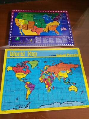 State Map With Inlay UNITED STATES MAP Inlaid WARREN lot of 2 puzzles | eBay