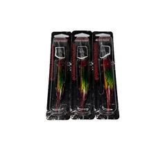 Lot of (3) Bandit Lures Suspending Minnow, 3/4 oz, 4-5/8" Red/Grn/Ylw/Blk Lace