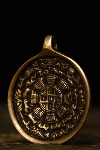 6.2 cm Tibet Buddhism Brass Pendant Chinese zodiac Pendant amulet Necklace - Picture 4 of 8