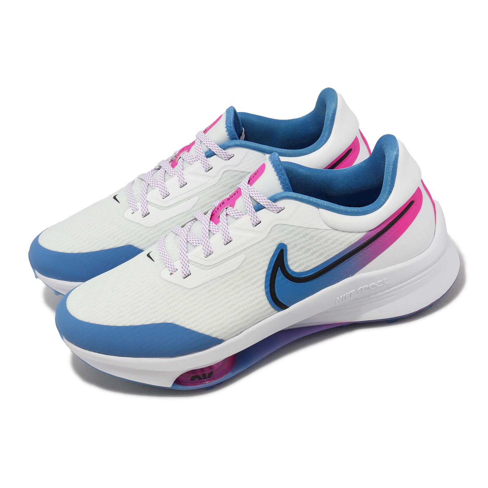 Nike Air ZM Infinity Tour Next% Wide Белый Черный Аврора Синий Мужчины Гольф DM8446-104