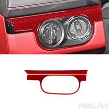 For Porsche 718 Boxster Cayman Red Carbon Fiber Headlight Control Cover Trim