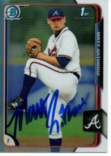 Matt Withrow Atlanta Braves 2015 Bowman Chrome Refractor Rookie Signed Card