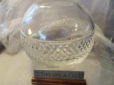 Tiffany & Co. Crystal Diamond Cut Rose Bowl Vase 7”