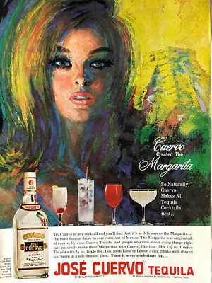 Vintage 1968 Jose Cuervo Tequila original color ad LI062