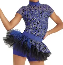 New WEISSMAN Got Your Number 12315 PURPLE Cheetah Sassy Skirt Dress IC INT CHILD