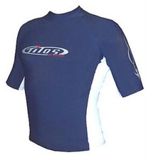 Men's Large Navy Blue  White RASH GUARD Anti UV Surfing Scuba Diving Snorkeling