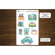 Vintage with Flowers Sticker Sheet | Planner and Journal Stickers