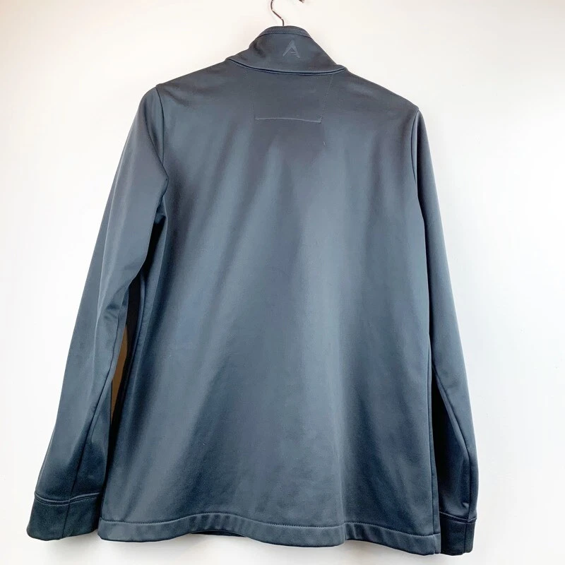 Oakland Athletics Antigua Mens Track Jacket Gray Fleece Lined Zip Up Pockets L - Image 2 of 4