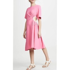 See By Chloe Short Sleeve Cut-Out Asymmetrical Midi Dress NEW Size S