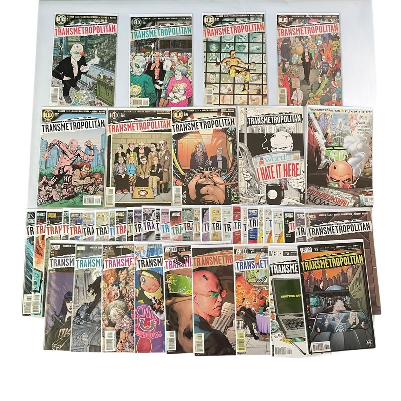 Transmetropolitan Comic Book Lot Of 47 Issue 1 Trades Helix Vertigo DC Cyberpunk