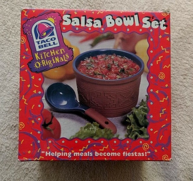 Vintage Taco Bell Kitchen Originals Salsa Bowl Set 1998 For Sale