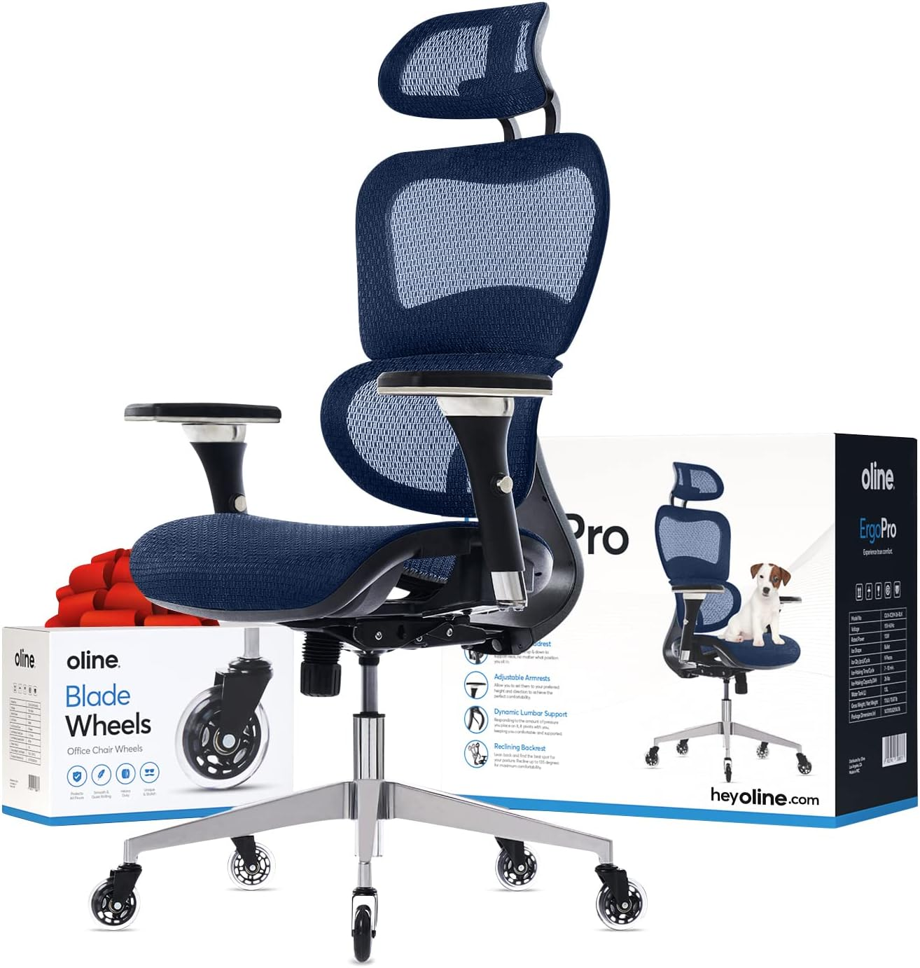 Ergopro 4D Armrest Ergonomic Office Chair - Adjustable Rolling Desk Chair
