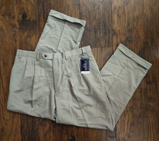 Chaps Men's Grey Pleated Dress Pants Size 36x30