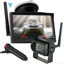 Wireless Truck Caravan RVs Backup Camera 5" Car Monitor Rear View Reverse Kit