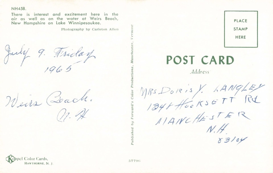 Laconia NH, Weirs Beach Lake Winnipesaukee Helicopter Boats, Vintage