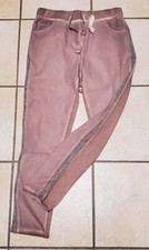 NWT Easel Full Length Mineral Washed Pants Ladies Drawstring Side Stripes SMALL