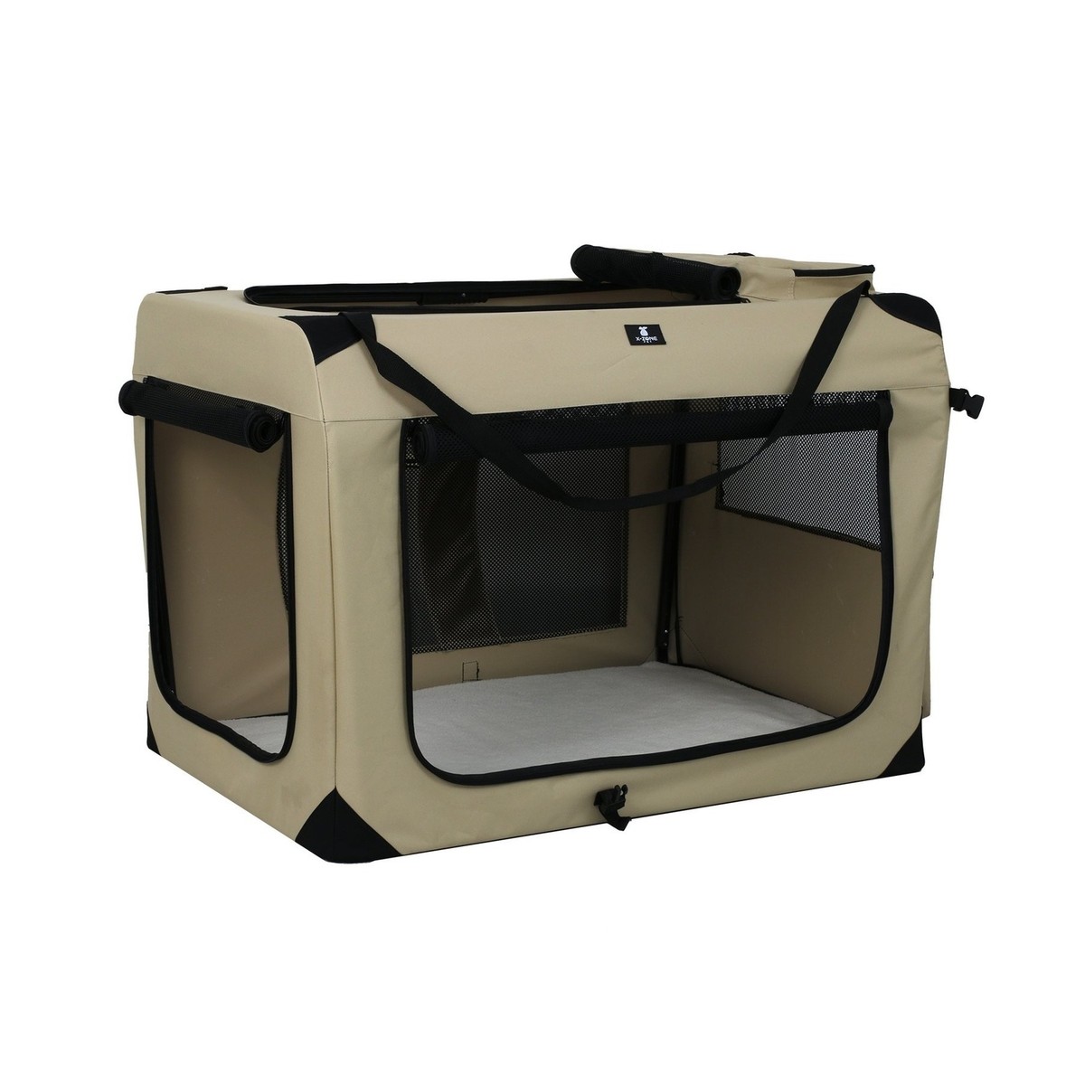 X-ZONE PET 3-Door Folding Soft Dog Crate, Indoor & Outdoor Pet