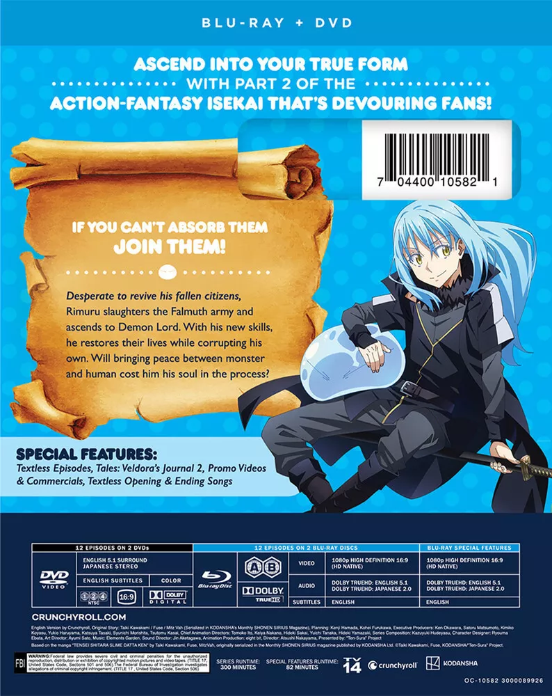 That Time I Got Reincarnated as a Slime: Season Two Part 1 - Blu-ray + DVD  + Digital