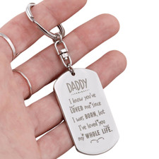 Engraved Dog Tag Keychain - Daddy
