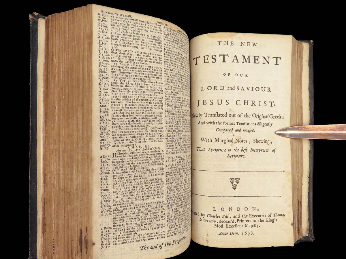 1698 EXQUISITE English Holy BIBLE by Charles Bill KJV King James