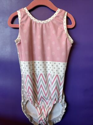 GymGear Canada GYMNASTICS dance LEOTARD Child Large 10 pink gray HTF