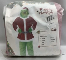 Merry Christmas Grinch Costume Size Large Party Supplies Jacket Pants Mask Glove