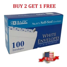 100 Peel and Self-Seal White Letter Mailing Envelopes Shipping 3-5/8” x 6-1/2”