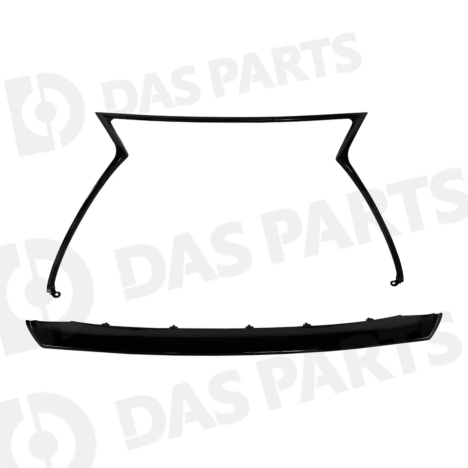 Front Grille Mesh Set For 2017-2019 Lexus IS200t IS300 IS350 F Sport Gloss Black - Image 2 of 4