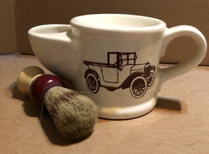 Vintage Wade England Shaving Mustache mug and Vintage Erskine #100 Shaving Brush