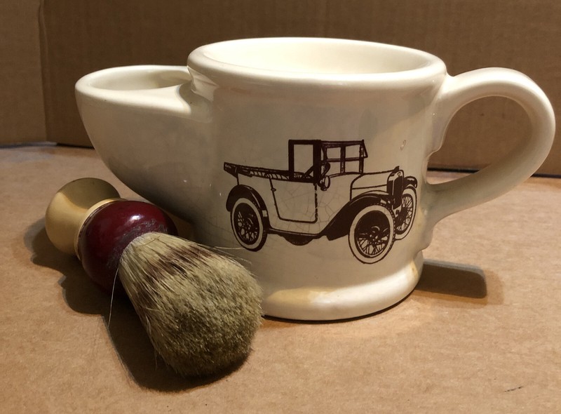 Vintage Wade England Shaving Mustache mug and Vintage Erskine #100 Shaving Brush
