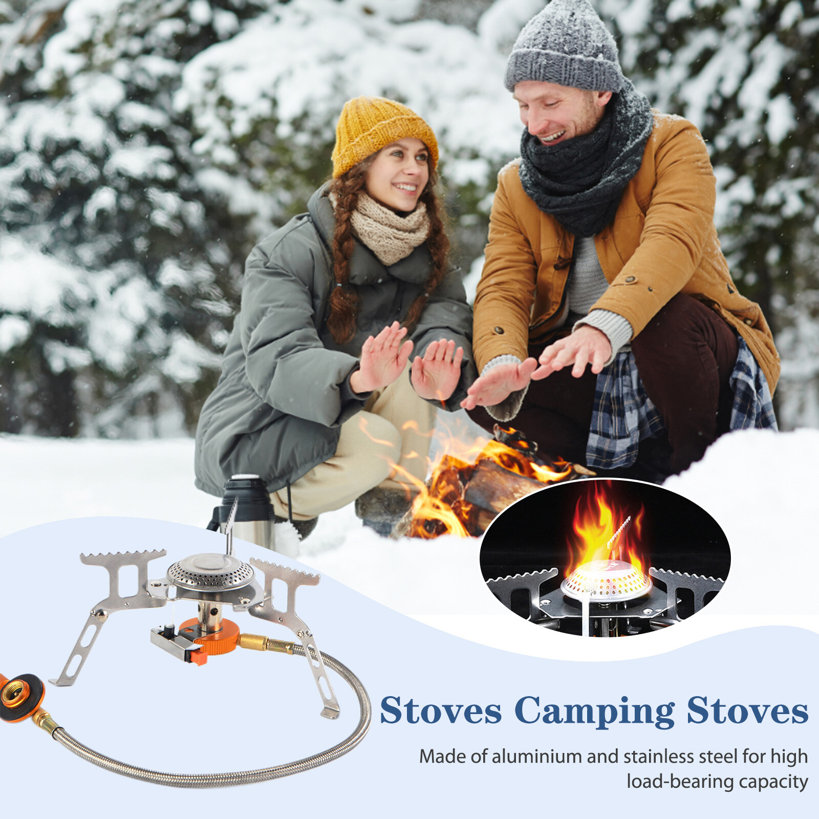 Stainless Steel Camping Stove Portable Split Backpacking Stove for Hiking  Picnic | eBay