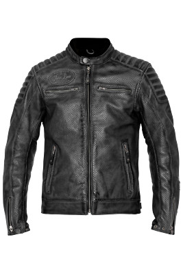 John Doe Storm Herren-Lederjacke, schwarz