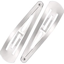 30 Pieces 3.1 Inch Large Metal Snap Hair Clips Nonslip Barrettes Women Silver