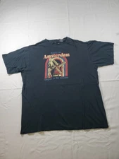 Vintage No Boundaries T-Shirt Mens L Black Graphic Print “ Party In Amsterdam”