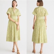 NWT J.CREW Liberty Fabric Fitted-Waist Shirtdress Eliza's Yellow Floral Size 10
