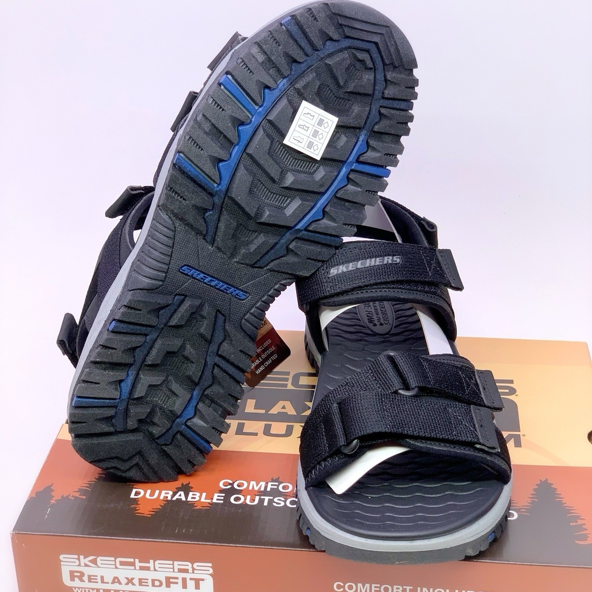 Skechers Prewitt Rio Black Strap Sandals Men