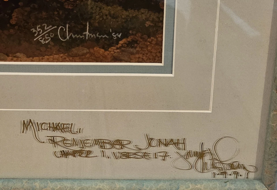 James Christensen Jonah Limited Numbered Framed Print Signed No COA 19.25x16.5 - Image 4 of 4