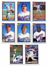 Lot Of (8) 1991 Topps Baseball Cards - Texas Rangers