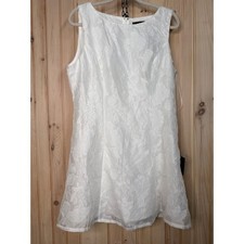 NWT Lulus Exquisite Moments White Floral Jacquard Sleeveless Mini Dress Size M