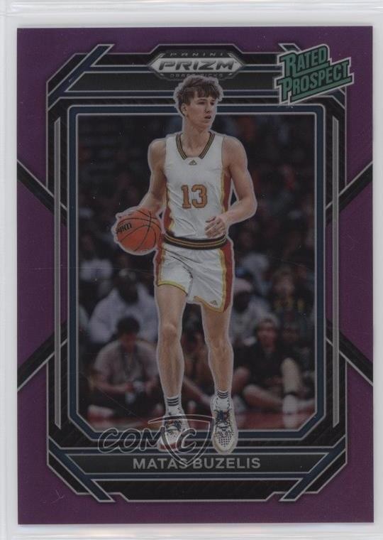 2023-24 Panini Prizm Draft Picks Rated Prospect Purple 60/75 Matas Buzelis #3