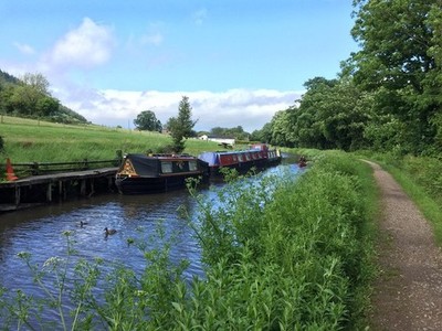 Photo A3 Boats moored on the Monmouthshire and Brecon Canal Beili-glas N c2017