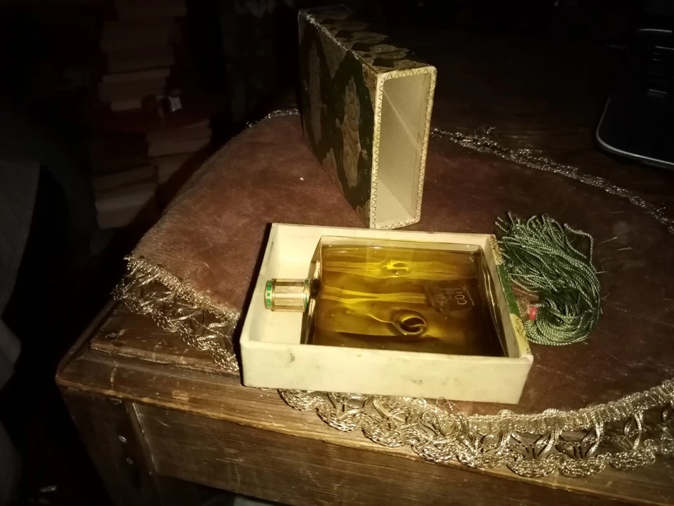 ANCIEN RARE FLACON ÉMERAUDE COTY 30 ml HAUT 9 CM AVEC BOITE USAGÉE ENTAMÉ (16) - Photo 4/4