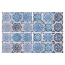 24 Pcs Tile Stickers Waterproof PVC Wall Tile Stickers 5.91"x5.91" Blue