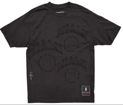 Mitchell & Ness X Cactus Jack Travis Scott Men's T-Shirt University of Miami MED