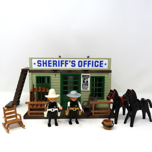 playmobil western lot vintage, double saloon+drugstore, état