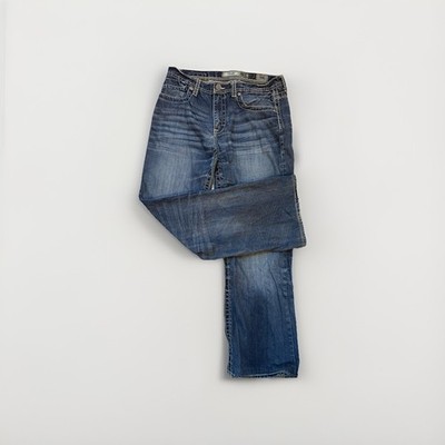 BKE Tyler Jeans Mens 33L Thick Stitch Distressed Bootleg Western Cowboy Rodeo
