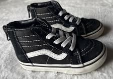 Vans Sk8-Hi Zip sneakers in black and white Toddler Size 7