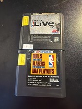 NBA LIVE + Bulls vs Blazers and the NBA Playoffs Sega Genesis Cartridges Tested