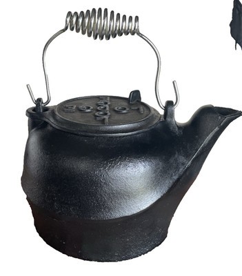 【いんどろん】ビンテージ40's　THE　TOLEDO　L Rare Vintage LODGE Crossword Cast Iron T-Kettle No. 4TK2 L1 Swivel