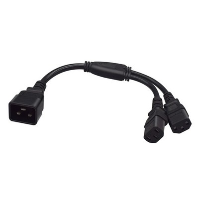 3Pin IEC320 C20 to Double C13 Connectors Converter Cable Power Adapter Cord Line